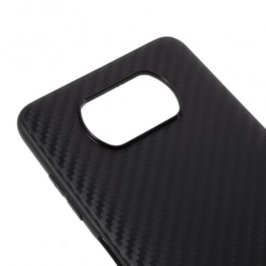 XIAOMI POCO X3 NFC/X3 PRO juodos spalvos CARBON FIBER nugarėlė 7