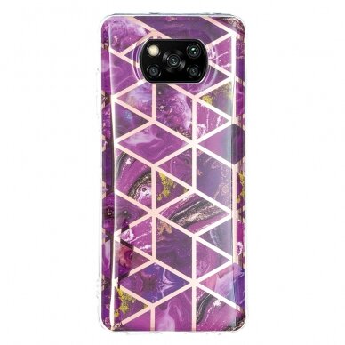 Xiaomi POCO X3 NFC/X3 PRO Tracy nugarėlė Geometric purple marble 1