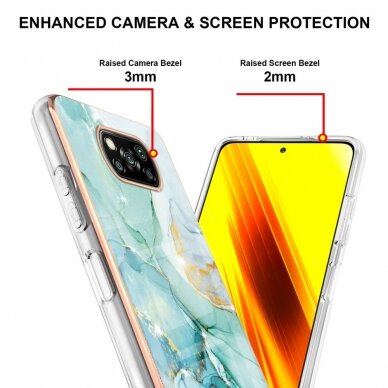 Xiaomi POCO X3 NFC/X3 PRO Tracy nugarėlė MILKY WAY MARBLE Green 3