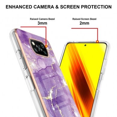 Xiaomi POCO X3 NFC/X3 PRO Tracy nugarėlė MILKY WAY MARBLE Purple 3