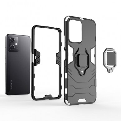 Xiaomi Poco X5 5G/Redmi Note 12 5G juoda Tracy RING ARMOR nugarėlė 3