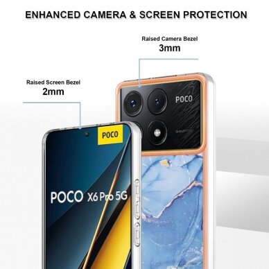 Xiaomi POCO X6 PRO 5G Tracy nugarėlė MILKY WAY MARBLE Blue 3