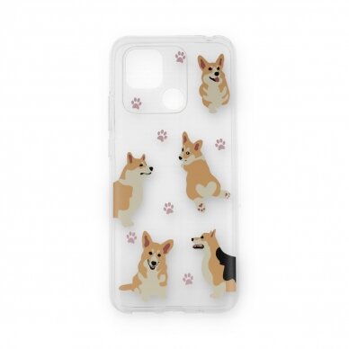 XIAOMI REDMI 10C/POCO C40 clear nugarėlė Corgi Design00303