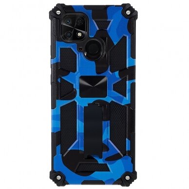 XIAOMI REDMI 10C/POCO C40 mėlyna camouflage ARMOR METAL nugarėlė