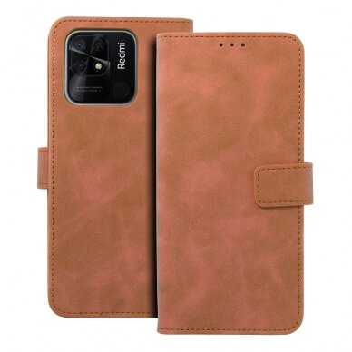 XIAOMI REDMI 10C/POCO C40 brown VELVET dėklas 1