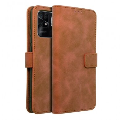 XIAOMI REDMI 10C/POCO C40 brown VELVET dėklas 2