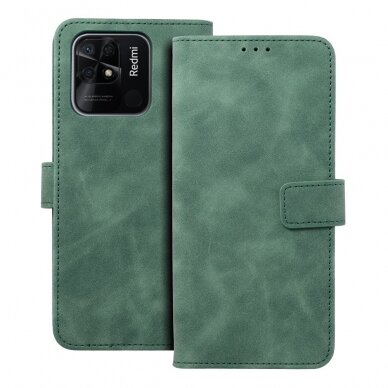 XIAOMI REDMI 10C/POCO C40 dark green VELVET dėklas 1