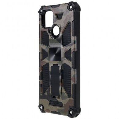 XIAOMI REDMI 10C/POCO C40 green camouflage ARMOR METAL nugarėlė 2