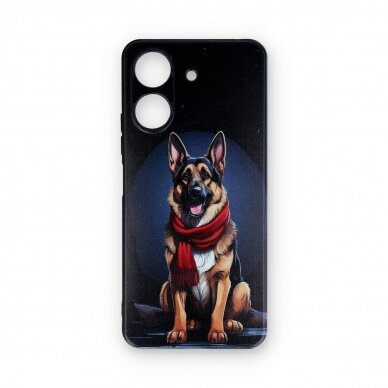 Xiaomi Redmi 13C/Poco C65 black nugarėlė German Shepherd With A Scarf Design00325