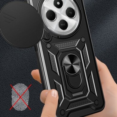 Xiaomi Redmi 14C / Poco C75 black RING ARMOR WITH CAMSHIELD nugarėlė 4