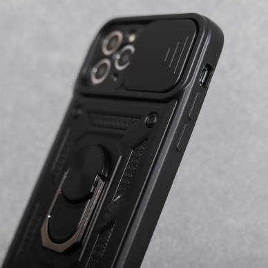 Xiaomi Redmi 9A juoda RING ARMOR WITH CAMSHIELD nugarėlė 9