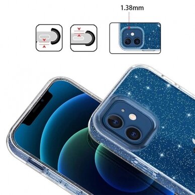 XIAOMI REDMI 9A skaidri Crystal Glitter nugarėlė 1