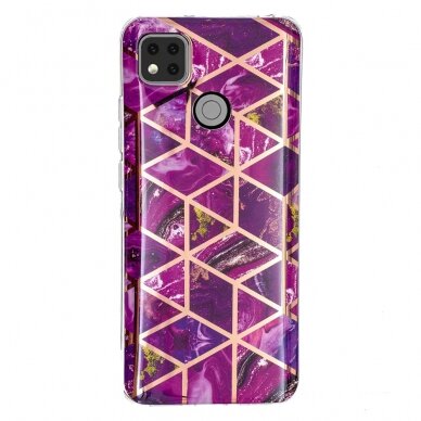 Xiaomi Redmi 9C/10A Tracy nugarėlė Geometric purple marble 1