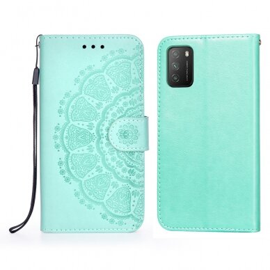 XIAOMI REDMI 9T /POCO M3 mėtos spalvos Tracy Print dėklas Mandala