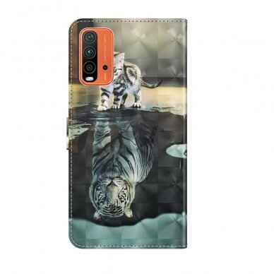 XIAOMI REDMI 9T /POCO M3 Tracy fashion 3D dėklas Cat&Tiger 2