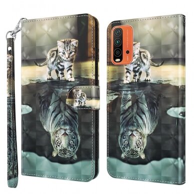 XIAOMI REDMI 9T /POCO M3 Tracy fashion 3D dėklas Cat&Tiger