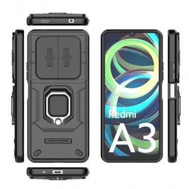 XIAOMI REDMI A3 black RING ARMOR WITH CAMSHIELD nugarėlė 4