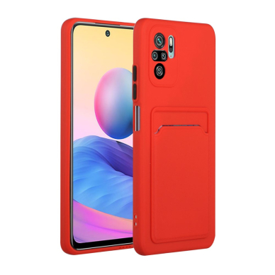 XIAOMI REDMI NOTE 10/10s/POCO M5s raudona nugarėlė SOLID WITH CARD SLOT