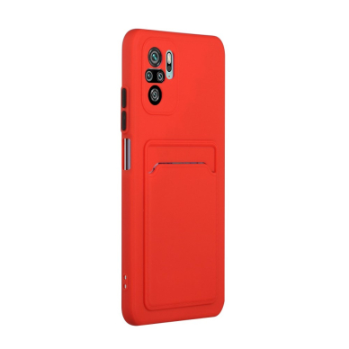 XIAOMI REDMI NOTE 10/10s/POCO M5s raudona nugarėlė SOLID WITH CARD SLOT 2