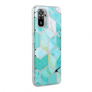 XIAOMI REDMI NOTE 10/10s/POCO M5s Tracy nugarėlė Geometric marble green 2