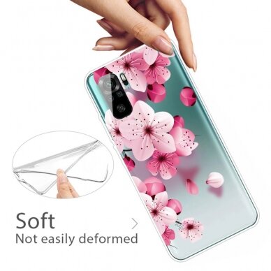 XIAOMI REDMI NOTE 10/10s/POCO M5s Tracy clear nugarėlė Pink Flower 1