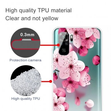 XIAOMI REDMI NOTE 10/10s/POCO M5s Tracy clear nugarėlė Pink Flower 2