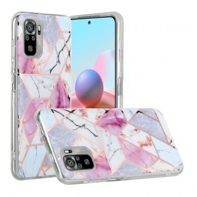 XIAOMI REDMI NOTE 10/10s/POCO M5s Tracy nugarėlė Geometric marble Purple/White 1