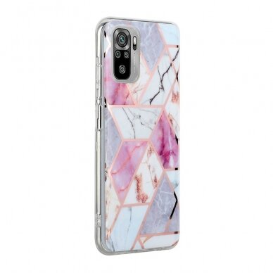 XIAOMI REDMI NOTE 10/10s/POCO M5s Tracy nugarėlė Geometric marble Purple/White 2