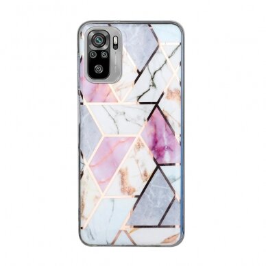 XIAOMI REDMI NOTE 10/10s/POCO M5s Tracy nugarėlė Geometric marble Purple/White