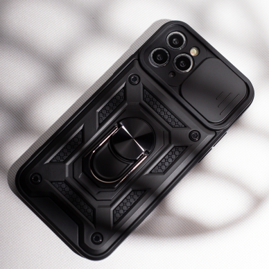 XIAOMI REDMI NOTE 11 PRO black RING ARMOR WITH CAMSHIELD nugarėlė 6