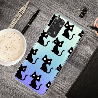 XIAOMI REDMI NOTE 11/11S Tracy clear nugarėlė Black Cats 1