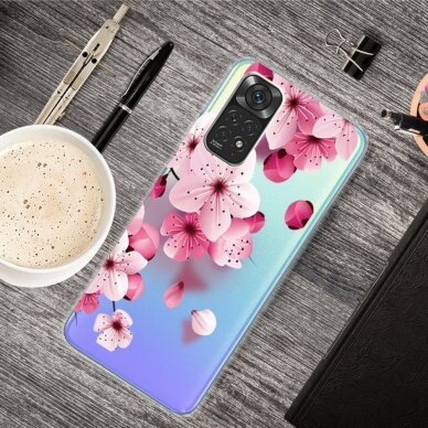 XIAOMI REDMI NOTE 11/11S Tracy clear nugarėlė Pink Flower 1