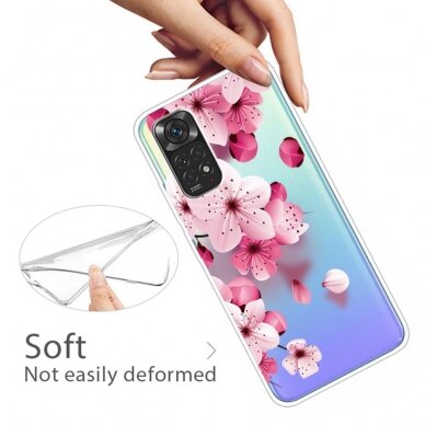 XIAOMI REDMI NOTE 11/11S Tracy clear nugarėlė Pink Flower 2