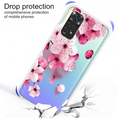 XIAOMI REDMI NOTE 11/11S Tracy clear nugarėlė Pink Flower 3