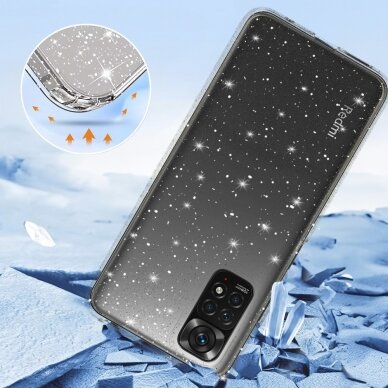 XIAOMI REDMI NOTE 11/11S clear Crystal Glitter nugarėlė 2