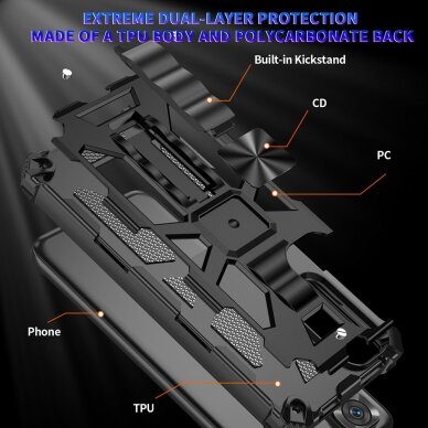 XIAOMI REDMI NOTE 11/11S juoda ARMOR METAL nugarėlė 5