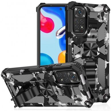 XIAOMI REDMI NOTE 11/11S black camouflage ARMOR METAL nugarėlė