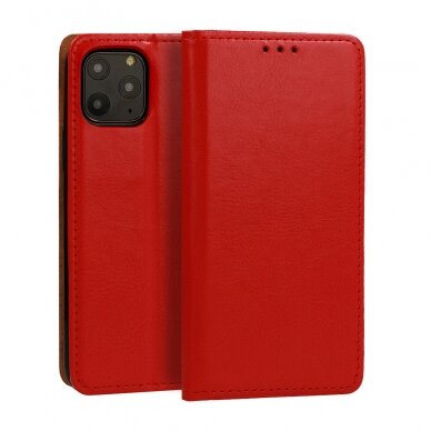 XIAOMI REDMI NOTE 11/11S raudonas odinis SPECIAL dėklas