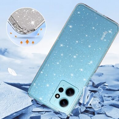 Xiaomi Redmi Note 12 clear Crystal Glitter nugarėlė 2