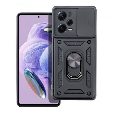 Xiaomi Redmi Note 12 PRO 5G /POCO X5 PRO black RING ARMOR WITH CAMSHIELD nugarėlė 1