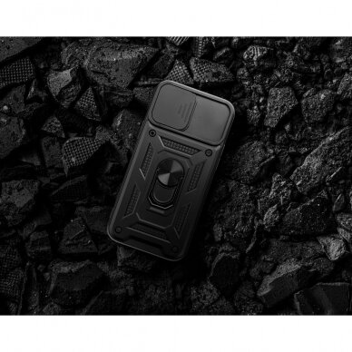 Xiaomi Redmi Note 12 PRO 5G /POCO X5 PRO black RING ARMOR WITH CAMSHIELD nugarėlė 6