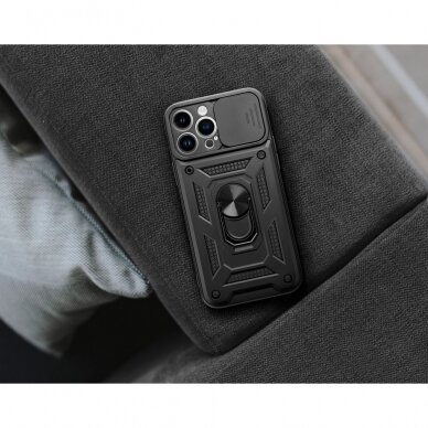 Xiaomi Redmi Note 12 PRO 5G /POCO X5 PRO black RING ARMOR WITH CAMSHIELD nugarėlė 9