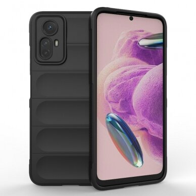 Xiaomi Redmi Note 12S juoda Tracy Anti-slip Rugged nugarėlė