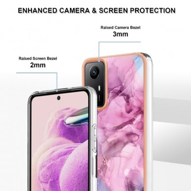 Xiaomi Redmi Note 12S Tracy nugarėlė MILKY WAY MARBLE Pink 2