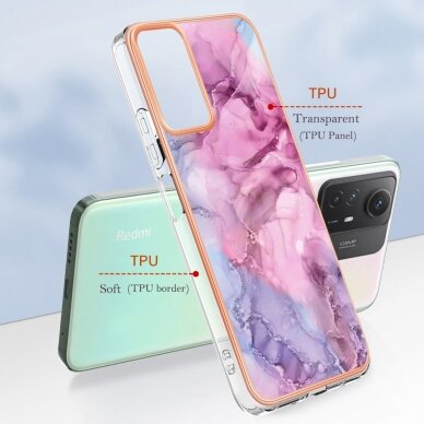 Xiaomi Redmi Note 12S Tracy nugarėlė MILKY WAY MARBLE Pink 4