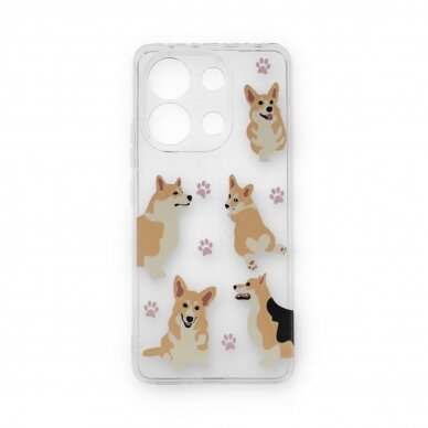 Xiaomi Redmi Note 13 clear nugarėlė Corgi Design00303