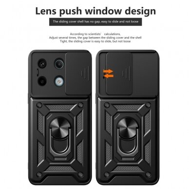 Xiaomi Redmi Note 13 Pro 5G / Poco X6 5G black RING ARMOR WITH CAMSHIELD nugarėlė 1