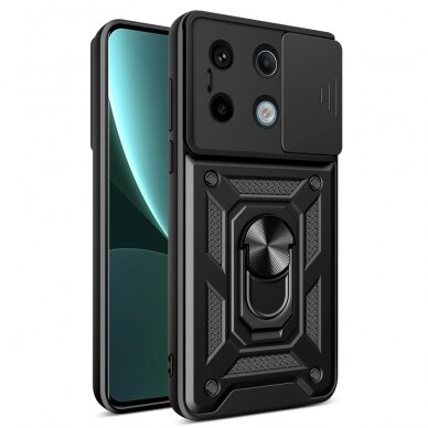 Xiaomi Redmi Note 13 Pro 5G / Poco X6 5G black RING ARMOR WITH CAMSHIELD nugarėlė