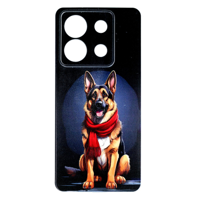 Xiaomi Redmi Note 13 PRO 5G/POCO X6 5G clear nugarėlė German Shepherd With A Scarf Design00325