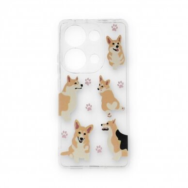 Xiaomi Redmi Note 13 PRO / Poco M6 PRO clear nugarėlė Corgi Design00303